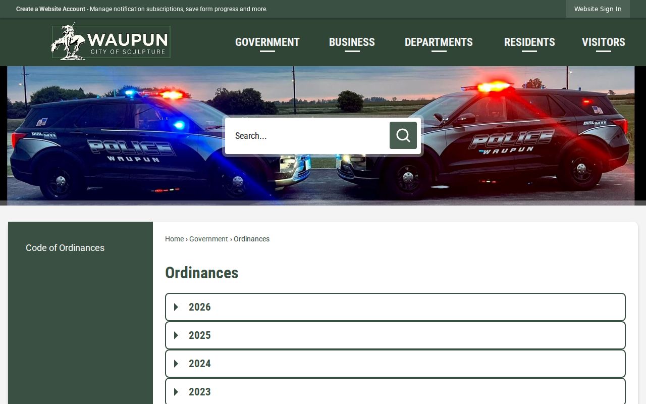Waupun court docket official city ordinance source